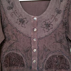 Embroidered Twirling Hippy Dress